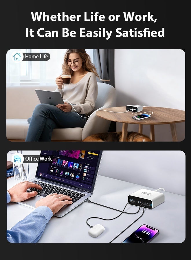 Xoopla 1000W USB C Charger Fast Charging Station, 10 Port Type C Wall Charger Power Adapter Plug Cube With PD 100W Data Cable/Advanced GaN Technology, Desktop Laptop Charger Compatible for iPhone 17/16 Series, MacBook Pro/Air, iPad Pro, Dell XPS, Samsung S25/S24, Huawei, Xiaomi, Vivo and More - Image 3